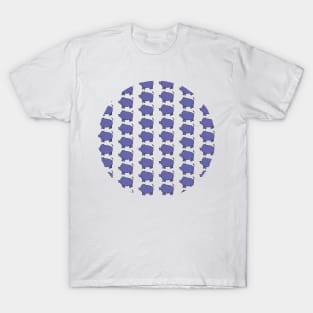 Very Peri Periwinkle Blue Pig Pattern Color of the Year 2022 T-Shirt